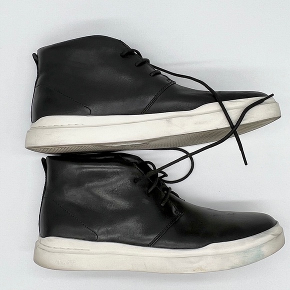 SOLD. Cole Haan Black Leather Hi Top Sneakers - 12 - Picture 6 of 8